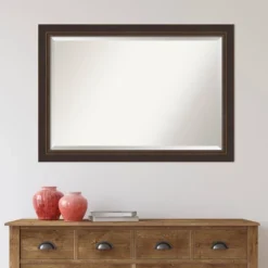 41" X 29" Beveled Lara Bronze Wood Wall Mirror - Amanti Art: Modern Rectangular, No Assembly Required -Amanti Art GUEST b4d29278 3b1d 4716 8789 96b7298585c3