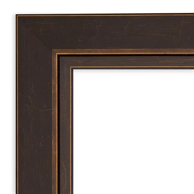 31" X 31" Non-Beveled Lara Wood Bathroom Wall Mirror Bronze - Amanti Art 4 31" X 31" Non-Beveled Lara Wood Bathroom Wall Mirror Bronze - Amanti Art - Image 2