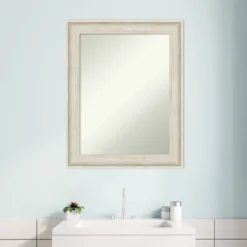 23" X 29" Non-Beveled Regal Birch Cream Bathroom Wall Mirror - Amanti Art -Amanti Art GUEST b5a88a90 ca1d 4b2c 8fe1 c3855e63bba7