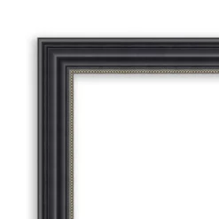 30"x24" Non-Beveled Stylish Wood Bathroom Wall Mirror Black - Amanti Art: Modern Rectangle, Wall Mount, Wood Frame -Amanti Art GUEST b5cce44d 8597 4c62 b163 6fe4f2e71f66 6