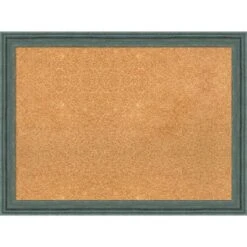 Amanti Art 31"x23" Upcycled Wood Frame Natural Cork Board Teal/Gray : Wall Mounted, Large, Office Bulletin Board -Amanti Art GUEST b61fef64 06b9 4e78 9fab 5b395866cc9f