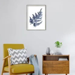 19" X 25" Botanical Fern Indigo By Sara Berrenson Wood Framed Wall Art Print - Amanti Art -Amanti Art GUEST b6ac6f8b dc0f 4b84 8ae3 c5a918e64dcd