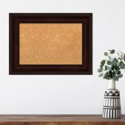 Amanti Art Coffee Bean Brown Framed Corkboard, Natural Cork -Amanti Art GUEST b6dcd777 a412 4c54 946b c5f175d4d5a2
