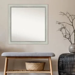 30" X 30" Non-Beveled Flair Silver Patina Wall Mirror - Amanti Art -Amanti Art GUEST b72aba1c 210e 4d04 9674 08de6e2215a3