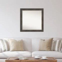 31" X 31" Non-Beveled Alta Rustic Char Wall Mirror - Amanti Art -Amanti Art GUEST b7f46e51 d3b0 4f1f 9d46 bae9aaa58173