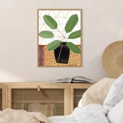 18" X 24" Tablecloth 4 By Marisa Anon Framed Canvas Wall Art Gold - Amanti Art -Amanti Art GUEST b82a3af6 c28d 4d83 9e37 9a8cec2197ba