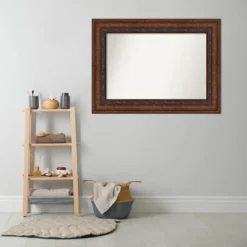 46" X 34" Non-Beveled Decorative Bathroom Wall Mirror Bronze - Amanti Art -Amanti Art GUEST b85bc589 af72 42fd 93d2 988bcdb878b8