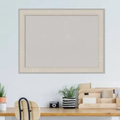 32"x24" Cottage Wood Frame Gray Cork Board White/Silver - Amanti Art -Amanti Art GUEST b9a14d88 0d6c 4a48 b7cb b180a243d16a