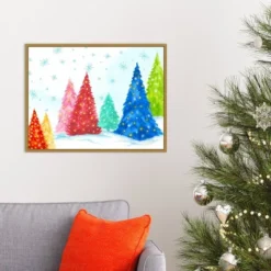 24" X 18" Magic Christmas Trees I By PI Studio Framed Canvas Wall Art - Amanti Art -Amanti Art GUEST ba1b9df9 ce46 4856 91ad 5cc1597e11dc