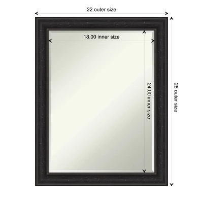 Amanti Art Shipwreck Black Narrow Petite Bevel Bathroom Wall Mirror 28 X 22 In. 5 Amanti Art Shipwreck Black Narrow Petite Bevel Bathroom Wall Mirror 28 X 22 In. - Image 3