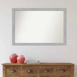 39" X 27" Non-Beveled Vista Brushed Nickel Narrow Wall Mirror - Amanti Art 15 39" X 27" Non-Beveled Vista Brushed Nickel Narrow Wall Mirror - Amanti Art -Amanti Art GUEST bb937e1c dc41 4cc1 aac4 b5ef0215ff23