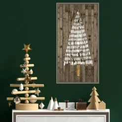 14" X 26" Wooded Whimsy II Tree By Grace Popp Framed Canvas Wall Art - Amanti Art -Amanti Art GUEST bbca3c9e 40da 4a0d a55e 18547a75202b