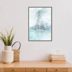 16" X 23" Sailing Boat II By Ken Roko Framed Canvas Wall Art - Amanti Art -Amanti Art GUEST bc508f77 0923 4ef7 a34e 073f07f0dae7