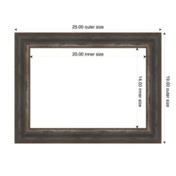 Amanti Art Alta Brown Grey Framed Dry Erase Magnetic Board -Amanti Art GUEST bc6b20a4 33d6 4cac 8806 0d880dc3674c