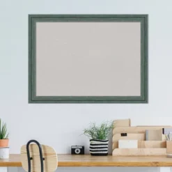 31"x23" Upcycled Wood Frame Gray Cork Board Teal - Amanti Art -Amanti Art GUEST bd1b899a 86e8 49ea a1bf 65bf32d8b1d5