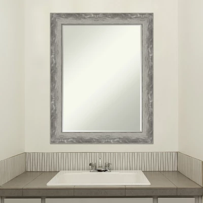 Amanti Art Waveline Silver Narrow Petite Bevel Bathroom Wall Mirror 28.5 X 22.5 In. 6 Amanti Art Waveline Silver Narrow Petite Bevel Bathroom Wall Mirror 28.5 X 22.5 In. - Image 4