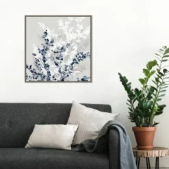 22" X 22" Blue Spring II By Isabelle Z Framed Canvas Wall Art Gray Wash - Amanti Art -Amanti Art GUEST be36da70 3368 4590 b88e 2f72074ea8fe