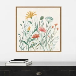 22" X 22" Wildflower Vibes III By Janelle Penner Framed Canvas Wall Art Light Brown - Amanti Art -Amanti Art GUEST be52b673 760c 450b b2f2 e555cf00ddbb