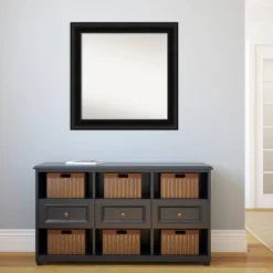 32" X 32" Non-Beveled Parlor Black Wall Mirror - Amanti Art -Amanti Art GUEST beca9246 4eef 4c7c b98d 1920d2a6988d