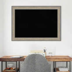 Amanti Art 41"x29" Wood Frame Black Cork Board Fleur Champagne Silver : Wall Mount -Amanti Art GUEST becc9da4 8cb1 4ecc ad15 4934c3e47774