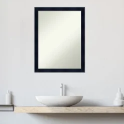 Madison Black Non-Beveled Wood Bathroom Wall Mirror -Amanti Art GUEST bf3dc3cd 6673 4572 99b2 80573d9e5451