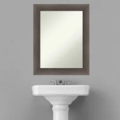 Hardwood Non-Beveled Wood Bathroom Wall Mirror -Amanti Art GUEST bfa6ef60 6dae 4b13 be78 88be89826f69