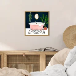 16" X 16" Boho Bath II By Victoria Borges Framed Canvas Wall Art - Amanti Art -Amanti Art GUEST c018dabe 010e 45af 94b1 d80f03d20c44