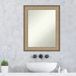 23" X 29" Non-Beveled Elegant Bathroom Wall Mirror Brushed Bronze - Amanti Art -Amanti Art GUEST c040ebf3 32f2 4254 a9cb e201e104c228