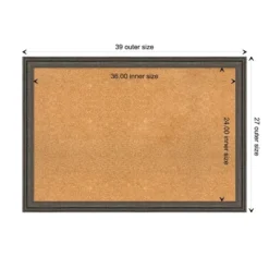 39"x27" Upcycled Wood Frame Cork Board With Wall Mount - Amanti Art: Custom Framing, Bulletin Board -Amanti Art GUEST c0d41021 930c 4793 a5b0 92ffdbad043e