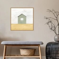 22" X 22" Rural Barn Simplicity II By Courtney Prahl Framed Canvas Wall Art Light Brown - Amanti Art -Amanti Art GUEST c22d03f7 4811 40fd bafb c1509bea101d