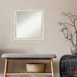 25" X 25" Regal Birch Framed Wall Mirror Cream - Amanti Art -Amanti Art GUEST c24354da c5a0 4d08 9301 cf0acd06494b