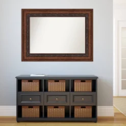 46" X 34" Non-Beveled Decorative Bathroom Wall Mirror Bronze - Amanti Art -Amanti Art GUEST c363b3ee 17aa 4259 a89a 02e98b1d9a6e