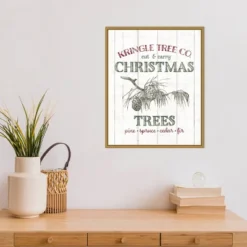 16" X 20" Christmas Tree Farm Sign By Wild Apple Portfolio Framed Canvas Wall Art - Amanti Art -Amanti Art GUEST c3a8613f 42f8 4039 9499 e7f8b8417722
