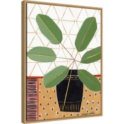 18" X 24" Tablecloth 4 By Marisa Anon Framed Canvas Wall Art Gold - Amanti Art