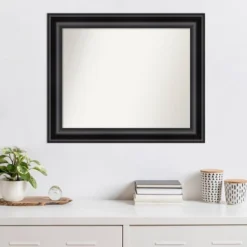 34" X 28" Non-Beveled Grand Black Wall Mirror - Amanti Art -Amanti Art GUEST c49e3b4d b19b 4c22 bb63 9a1b9a6a7301