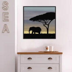 22" X 22" Savanna Elephant I By James Burghardt Framed Canvas Wall Art Black - Amanti Art -Amanti Art GUEST c51bf73e 89f1 47a8 831a 515dbde6ff1c
