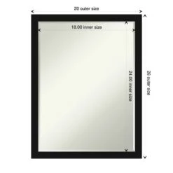 Avon Black Narrow Petite Bevel Bathroom Wall Mirror -Amanti Art GUEST c6331e76 9bd0 4f2b 8c95 533f6b939c78