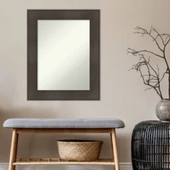 24" X 30" Non-Beveled William Rustic Woodgrain Wall Mirror - Amanti Art -Amanti Art GUEST c6d36bcb 920d 4443 8a1d fb9de562795c