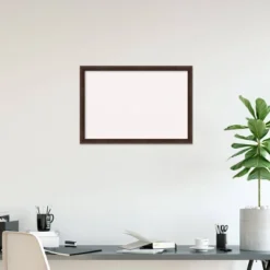 39"x27" Narrow Wood Frame White Cork Board Warm Walnut - Amanti Art: Bulletin Board, Wall Mounted, Office Decor -Amanti Art GUEST c7018808 97e7 4d57 9c47 e30d2c41fc84