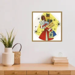 16" X 16" Vintage Christmas Gifts By Grace Popp Framed Canvas Wall Art - Amanti Art -Amanti Art GUEST c86534be 2049 460b a7a9 d491c383d3ad