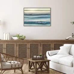 33" X 23" Motion Blur Of Sunset On Coast By Don Paulson Danita Delimont Framed Canvas Wall Art Print - Amanti Art -Amanti Art GUEST c99ff2e9 5ca0 470a b47f 753ce8ff1c16