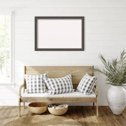 39"x27" Upcycled Wood Frame White Cork Board Brown/Gray - Amanti Art -Amanti Art GUEST ca186ee3 096d 4e3e ac82 cfdaef4a1cd1