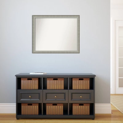 31" X 25" Non-Beveled Elegant Narrow Bathroom Wall Mirror Brushed Pewter - Amanti Art 6 31" X 25" Non-Beveled Elegant Narrow Bathroom Wall Mirror Brushed Pewter - Amanti Art - Image 4