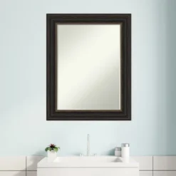 Amanti Art Accent Bronze Petite Bevel Bathroom Wall Mirror 29 X 23 In. -Amanti Art GUEST cb5edd61 65a9 4e28 a454 a07f89892b72
