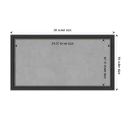 26"x14" Stylish Framed Magnetic Board Black - Amanti Art: Wall Mount, Metal, Office Decor -Amanti Art GUEST cda8195c a0d7 4cfe 8025 ab3a72fd098f