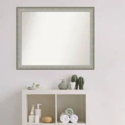 31" X 25" Non-Beveled Elegant Narrow Bathroom Wall Mirror Brushed Pewter - Amanti Art 15 31" X 25" Non-Beveled Elegant Narrow Bathroom Wall Mirror Brushed Pewter - Amanti Art -Amanti Art GUEST cdfacaaf 8fb7 44da 9840 be20e3572328