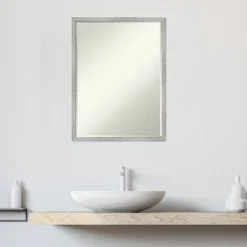Amanti Art Shiplap White Narrow Petite Bevel Wood Bathroom Wall Mirror 25 X 19 In. -Amanti Art GUEST cec1814a 2474 4ae6 bfa1 235274c3d0a8