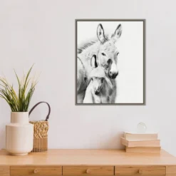 16" X 20" Donkey Portrait V By PH Burchett Framed Canvas Wall Art - Amanti Art -Amanti Art GUEST cf685cc5 0008 4ab4 a139 679ae5a922f7