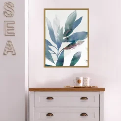 18" X 24" Indigo Sprig I By Isabelle Z Framed Canvas Wall Art - Amanti Art -Amanti Art GUEST d062a0f3 b2b7 46ec 9d19 b038c21a384e