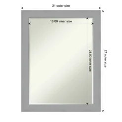 Brushed Petite Bevel Bathroom Wall Mirror -Amanti Art GUEST d0f007c3 33e6 4884 aa3f b924b61fac1f